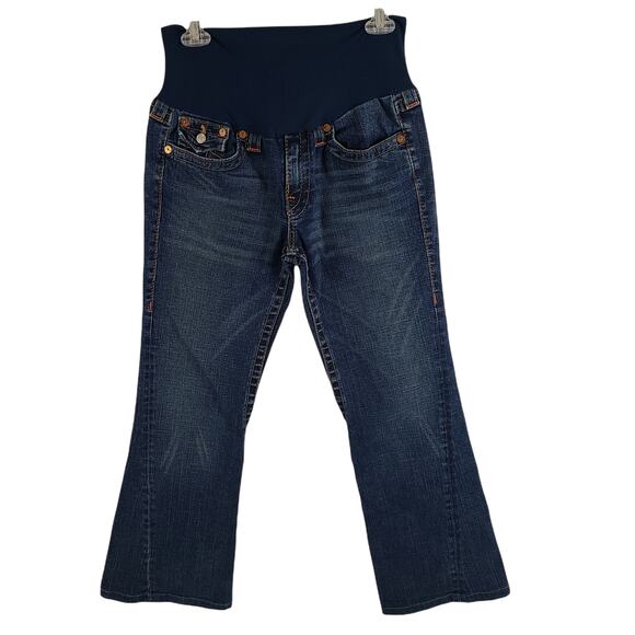 True Religion Pea in the Pod Maternity Joey Jeans Flare Leg Twisted Seam 32 - Picture 5 of 12